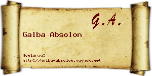 Galba Absolon névjegykártya